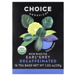 Choice Organic Teas, черный чай, бергамот, без кофеина, 16 чайных пакетиков, 29 г (1,02 унции)