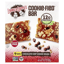 Lenny & Larry's, Cookie-Fied® Bar, батончик с шоколадной крошкой, 9 шт. по 45 г (1,59 унции)