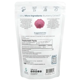 Micro Ingredients, Органический, лиофилизированный экстракт голубики, 283 г (10 унций)