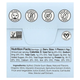 Refresh Gum, растительная жевательная резинка, со вкусом перечной мяты, 12 шт.