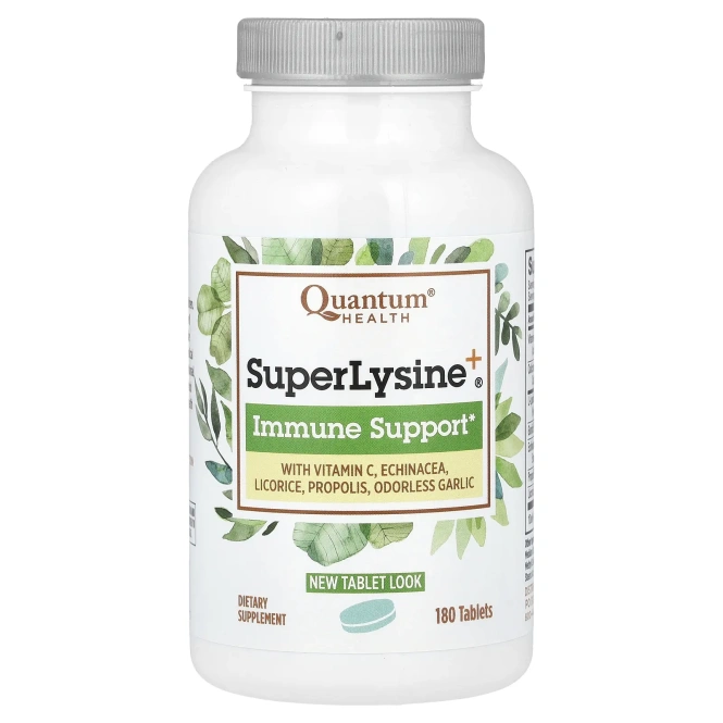 Quantum Health, Super Lysine+, Помощь иммунитету, 180 таблеток