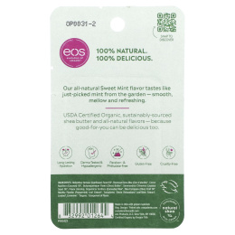 EOS, Бальзам для губ, сладкая мята, 2 шт., .14 унции(4 г) каждый