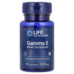 Life Extension, Гамма E Смешанные Токоферолы, 60  Мягких Желатиновых Капсул