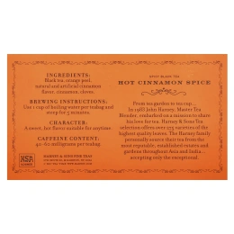 Harney & Sons, Пряный черный чай, горячая корица, 50 чайных пакетиков, 90 г (3,17 унции)