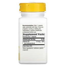 Nature's Way, Vitamin D3, Dry Form, 400 IU, 100 Capsules