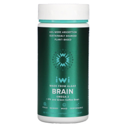 iWi, Brain, Омега-3 + PS и зеленые кофейные зерна, 60 мягких таблеток