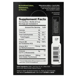 Ketone-IQ, Energy Shot, зеленое яблоко, 6 флаконов по 59 мл (2 жидк. унции)