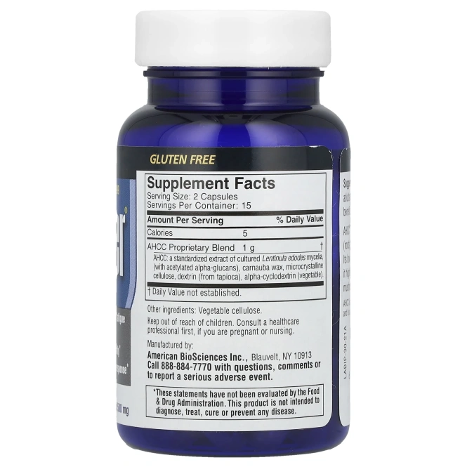 American Biosciences, ImmPower, поддержка иммунной системы с помощью AHCC (активный гексо состав), 500 мг, 30 растительных капсул