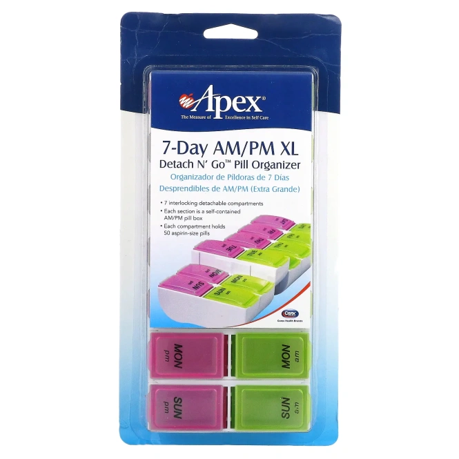 Apex, Органайзер для Таблеток на 7 Дней Утро / Вечер, 1 шт