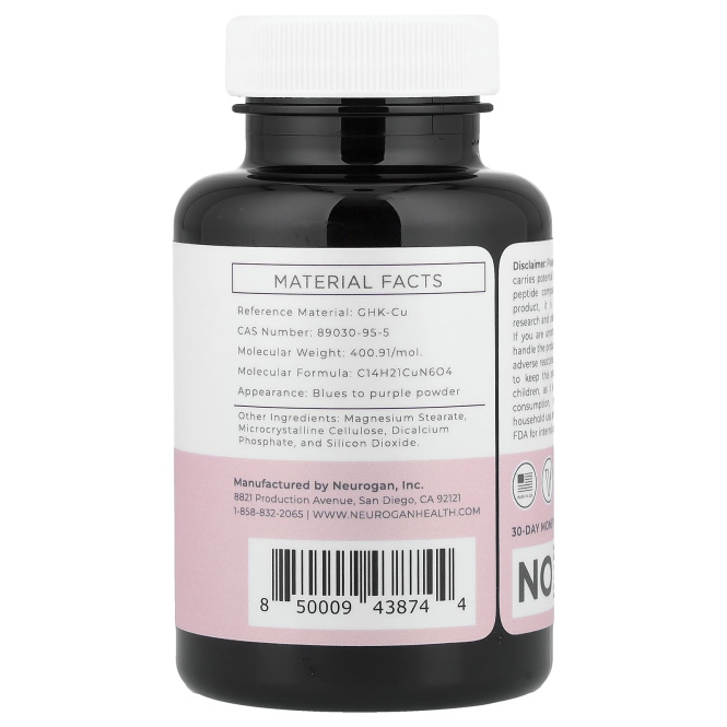 Neurogan Health, пептид меди, GHK-CU, 120 мкг, 60 таблеток