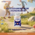 Vitamatic, глюкозамин, МСМ, хондроитин и куркума, 180 растительных капсул