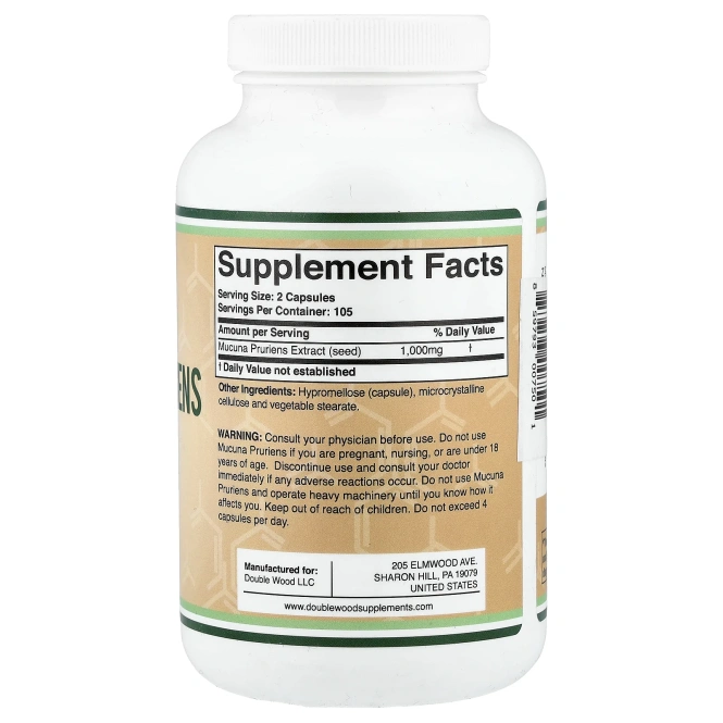 Double Wood Supplements, NMN, 60 капсул (125 мг в 1 капсуле)