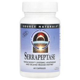 Source Naturals, Серрапептаза, 60 капсул