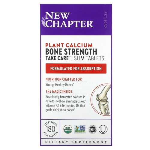 New Chapter, "Прочность костей, будь осторожен", пищевая добавка для поддержания прочности костей, 180 маленьких таблеток
