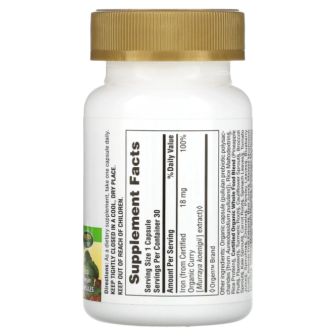 Nature's Plus, Источник жизни Сад, Железо, 30 веганских капсул