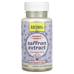 Natural Balance, Экстракт шафрана, максимальная эффективность, 100 мг, 30 растительных капсул
