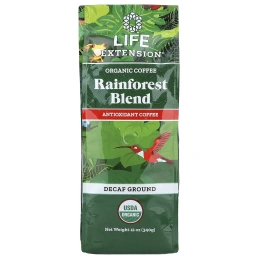 Life Extension, органический кофе, смесь тропических лесов, молотый, без кофеина, 340 г (12 унций)