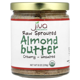 Jiva Organics, Необработанное масло из ростков миндаля, несоленое сливочное масло, 228 г (8 унций)