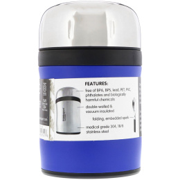 Think, Thinksport, GO4TH, изолированный контейнер для пищевых продуктов, синий, 12 унций (350 мл)