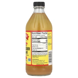 Bragg, органический яблочный уксус c уксусной маткой, необработанный, нефильтрованный, 473 мл (16 жидк. унций)