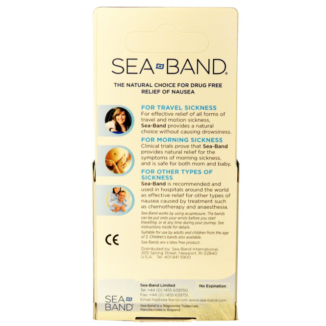 Sea-Band, Акупрессурные напульсники, одна пара