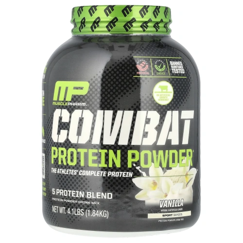 MusclePharm, Белковый порошок Combat, ваниль, 4 фунта (1814 г)