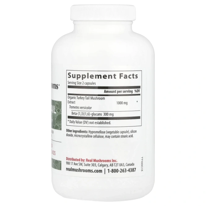 Real Mushrooms, Индейка, экстракт грибов в порошке, 200 капсул