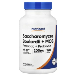 Nutricost, сахаромицеты Буларди и МОС, 120 капсул