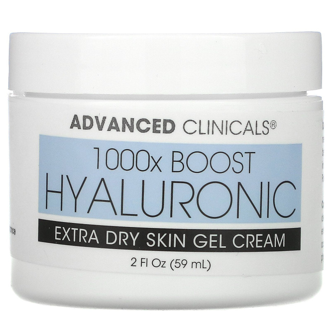 Advanced Clinicals, Hyaluronic, Extra Dry Skin Gel Cream, 2 fl oz (59 ml)