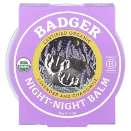 Badger, Organic, бальзам "ночь-ночь", лаванда и ромашка, 2 унции (56 г)