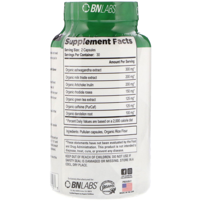 BN LABS, Естественный жиросжигатель, 60 капсул