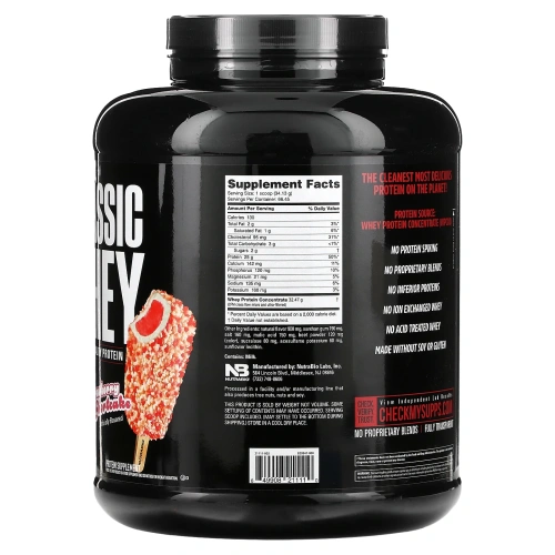 NutraBio, Classic Whey Protein, клубничное песочное печенье, 2268 г (5 фунтов)