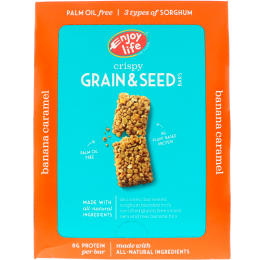 Enjoy Life Foods, Хрустящие батончики с цельным зерном и семечками, Банан и карамель, 12 баточников, 1,76 унц. (50 г) каждый