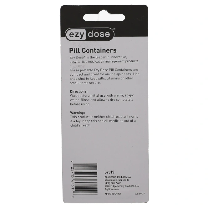 Ezy Dose, переносные контейнеры для таблеток, 2 шт.