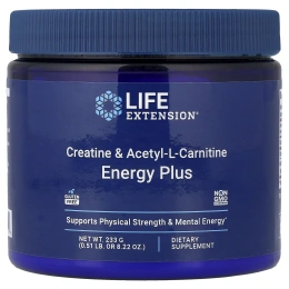 Life Extension, креатин и ацетил-L-карнитин, Energy Plus, 233 г (0,51 фунта)