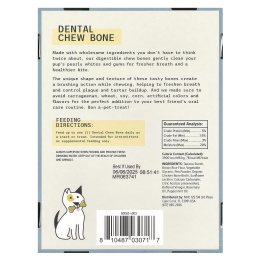 Dr. Mercola, Dental Chew Bone, жевательная кость, маленькая, для собак, 12 костей по 20 г (0,7 унции)