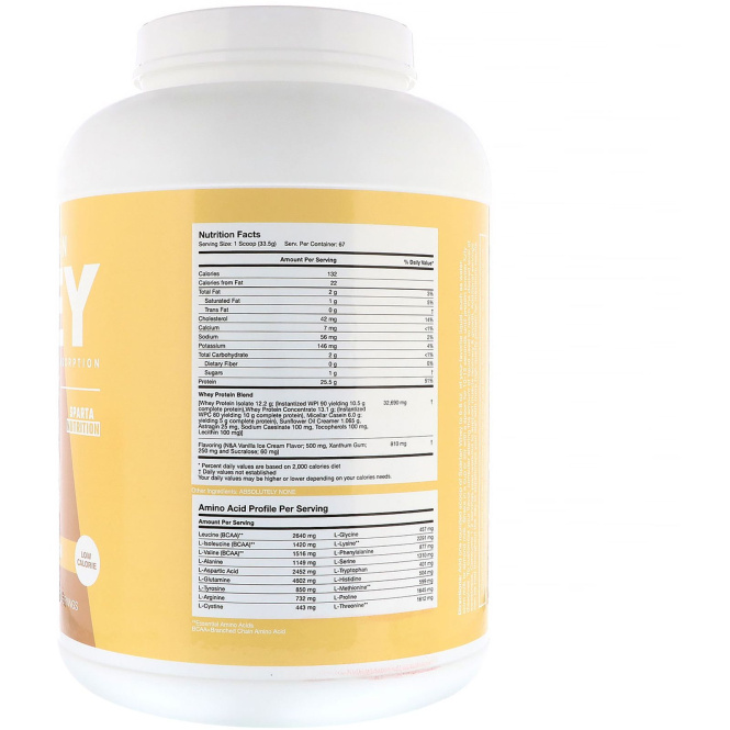Sparta Nutrition, Spartan Whey, Vanilla Ice Cream, 5 lb