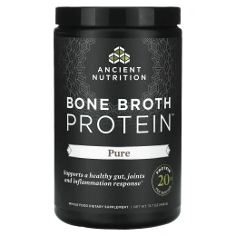 Dr. Axe / Ancient Nutrition, "Белок костного бульона", чистый белковый порошок без ароматизаторов, 15,7 унции (445 г)