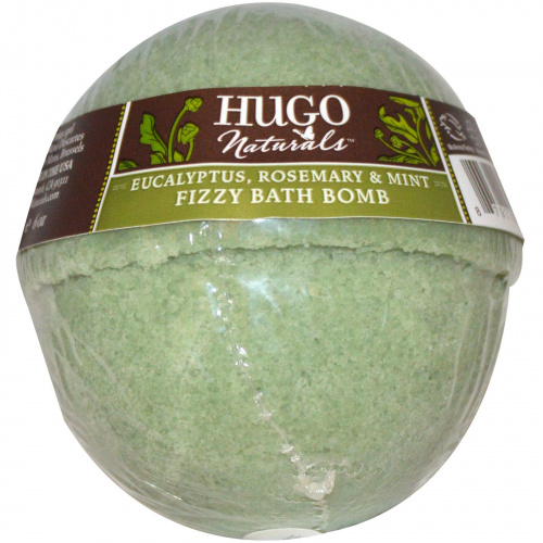 Hugo Naturals, Бомбочка для ванны с эвкалиптом, розмарином и мятой, 6 унций (170 г)