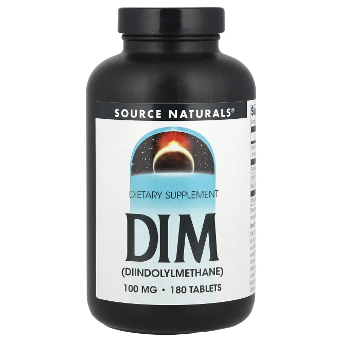 Source Naturals, DIM (диндолилметан), 100 мг, 180 таблеток