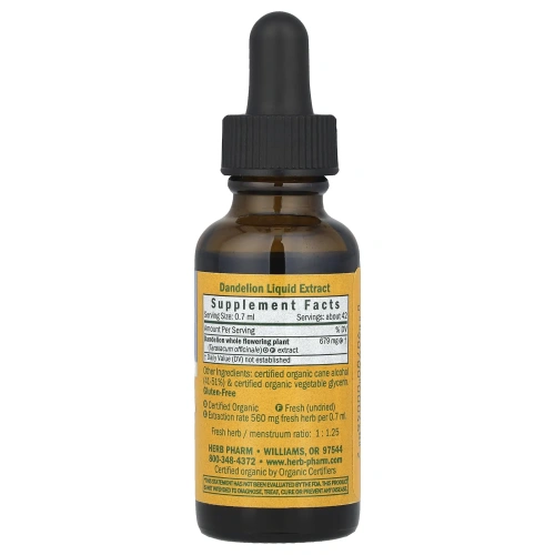 Herb Pharm, Экстракт одуванчика, 30 мл