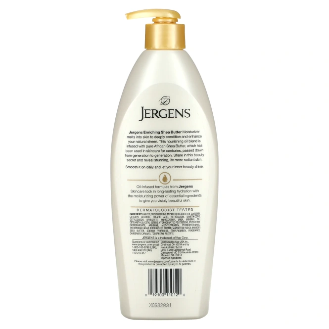 Jergens, Enriching Shea Butter, увлажняющий лосьон с маслом ши, 496 мл