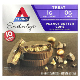 Atkins, Endulge ™, Treat, чашки с арахисовой пастой, 10 чашек по 17 г (0,6 унции)