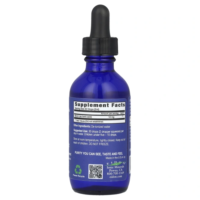 Eidon Ionic Minerals, Бор, жидкий концентрат, 60 мл (2 унции)
