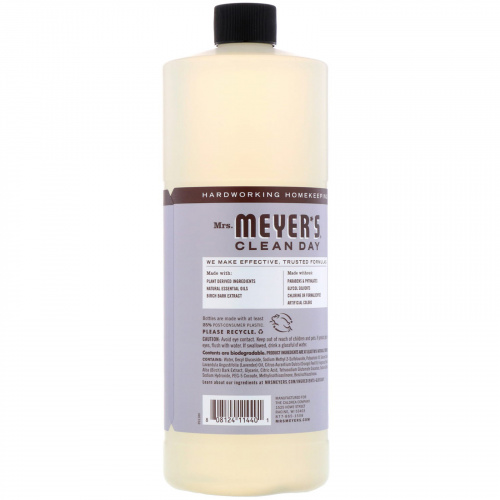 Mrs. Meyers Clean Day, Концентрат для очищения различного рода поверхностей, с запахом лаванды, 32 жидкие унции (946 мл)