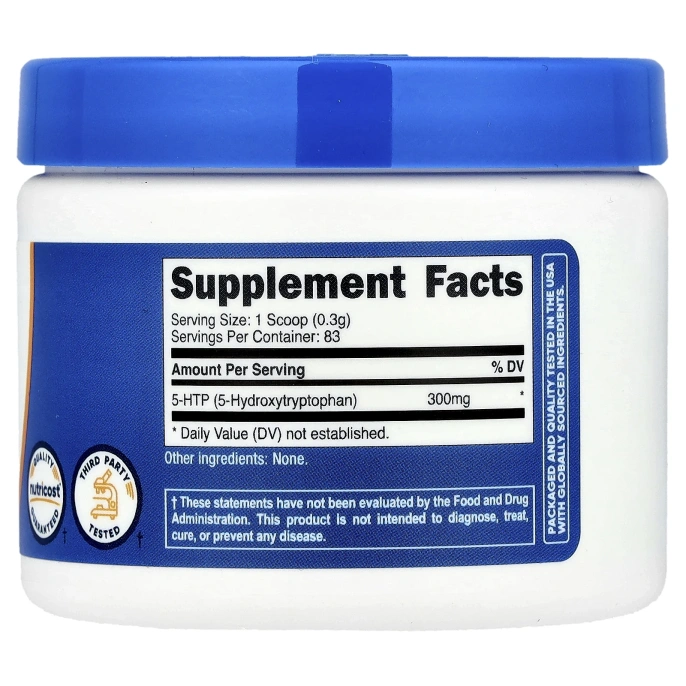 Nutricost, 5-HTP, без добавок, 25 г (0,9 унции)