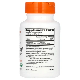 Doctor's Best Stabilized R-Lipoic Acid with BioEnhanced Na-RALA 100 mg, 60 caps.