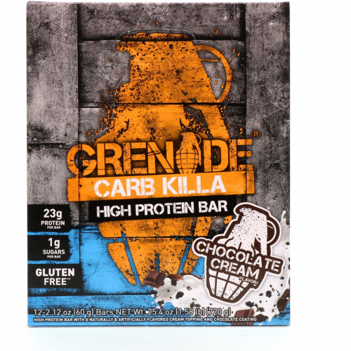 Grenade, Carb Killa, батончик с высоким содержанием протеина, шоколадный крем, 12 батончиков по 60 г каждый
