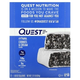 Quest Nutrition, Протеиновый батончик Quest Hero с хрустящим печеньем и кремом 12 батончиков