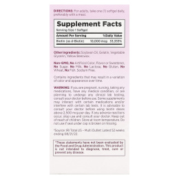 Nature's Bounty, Optimal Solutions®, биотиновые капсулы, 10 000 мкг, 90 жидких капсул с быстрым высвобождением